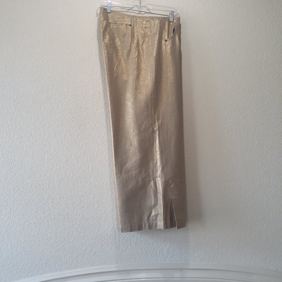 Philippe ADEC2  Wide Leg Gold Metallic  Pants NWT - Picture 6 of 16